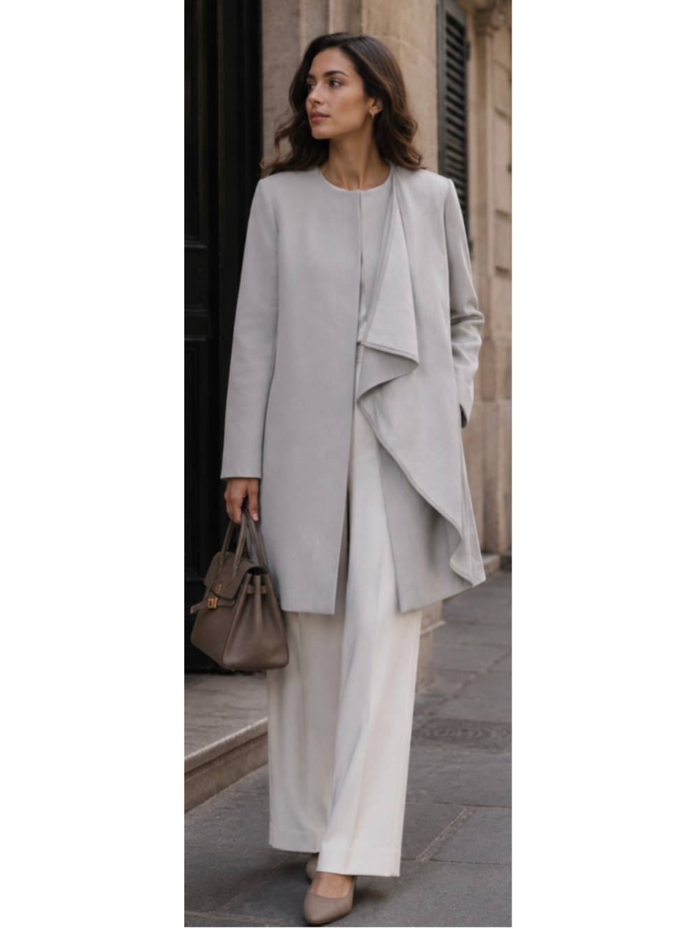 Giorgio Armani Coat Size 40/S Grey Ruffle Trench New!